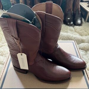Mens Tecovas Dark Brown Lizard 10.5 Brand New in Box-
